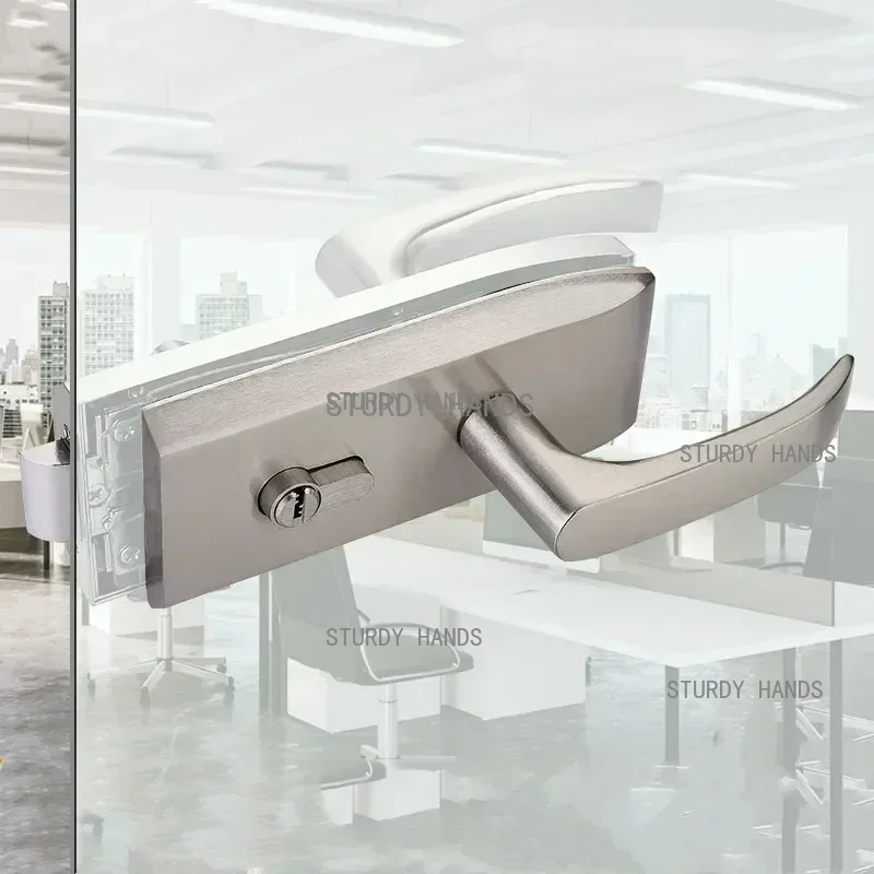 Furniture Hardware Fittings - Office Glass Door Lock Bathroom Stainless