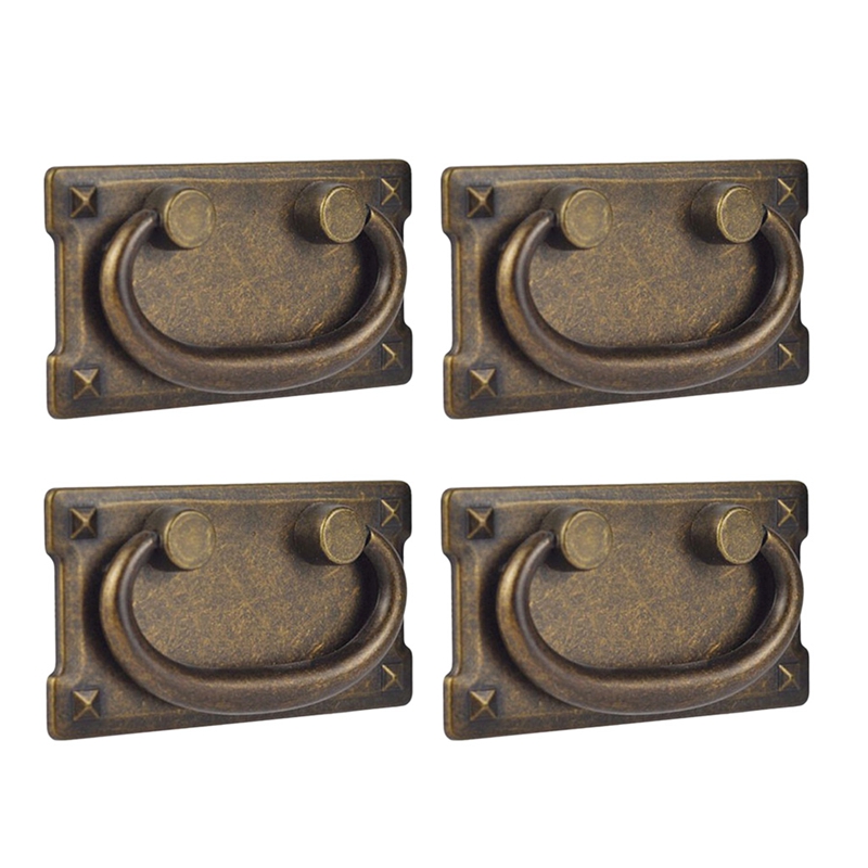 Furniture Hardware Products - 4Pcs Vintage Antique Bronze Drawer Ring