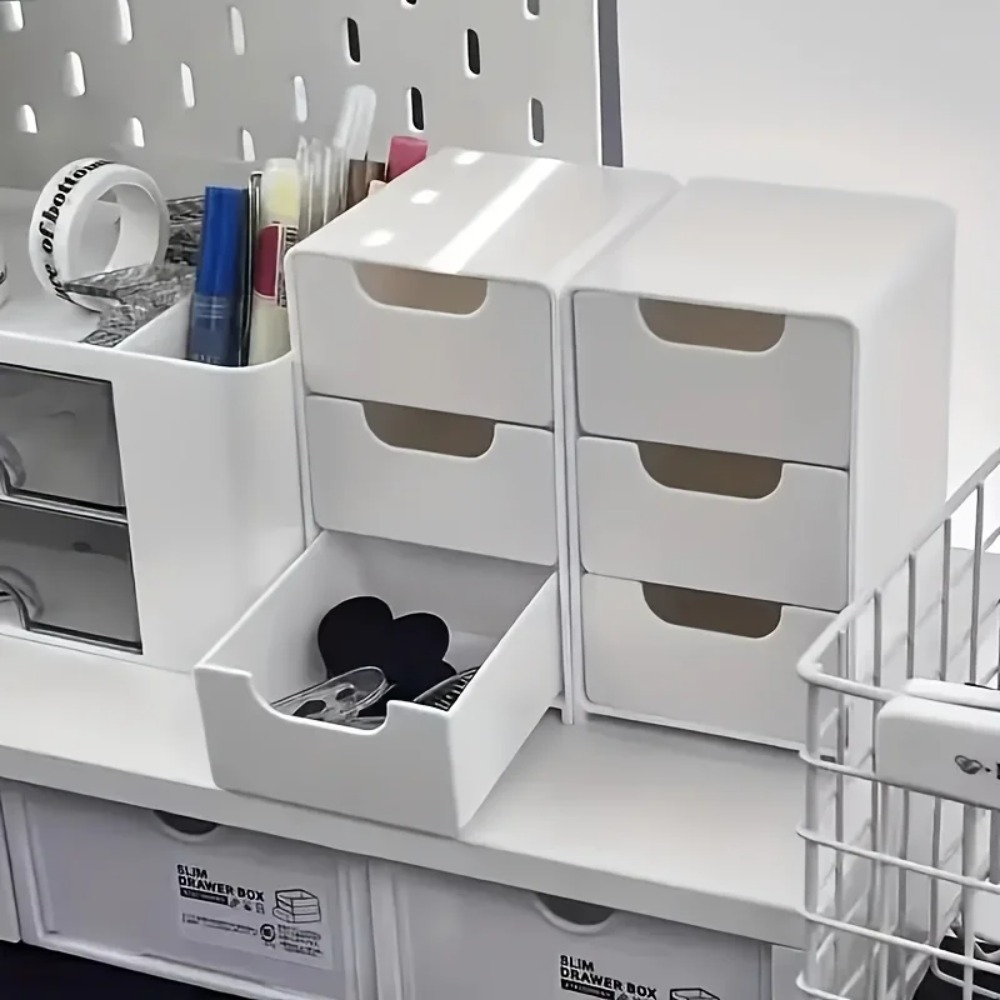Drawer Organizer Peg - Chic 3-Tier Desk Organizer with Drawers